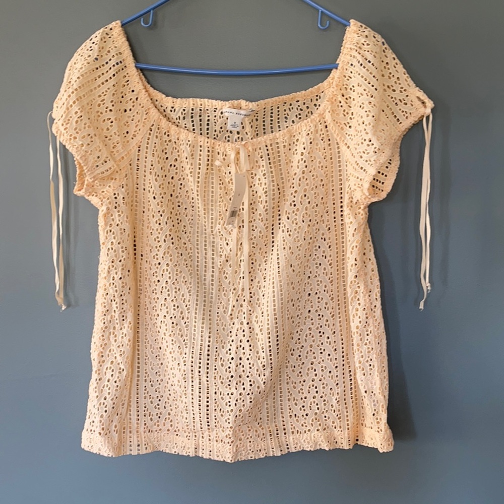 Banana Republic, cream eyelet shirt